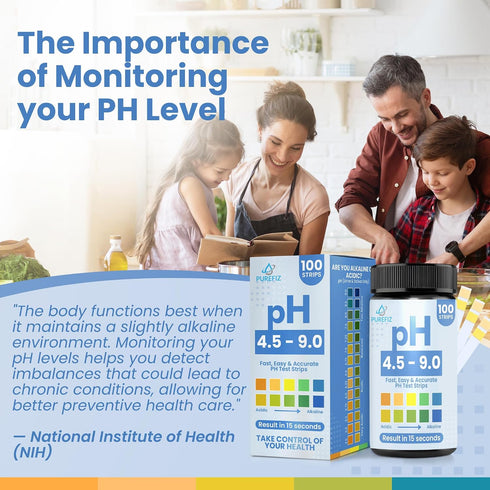 100 4.5-9.0 pH Test Strips for Urine & Saliva Easy-to-Use Strips for Fast, Accurate pH Testing at Home, Get Clear