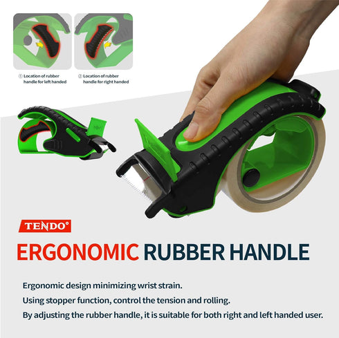 Heavy Duty Shipping Tape Dispenser: TENDO° Premium Line – Reusable, Eco-Friendly 2’’ Master Piece Dispenser (Green)