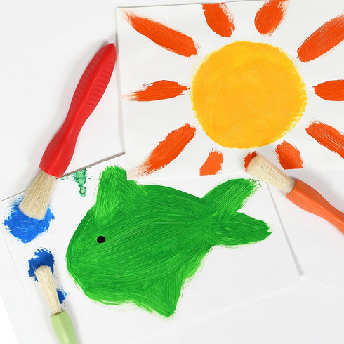 READY 2 LEARN Triangle Grip Paint Brushes - Set of 6, 3 Sizes, 18m+ - Easy Grip for 2-4 Year Olds