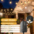 15M Dimmable Bulbs, 3 LED Outdoor String Lights Patio Hanging Light with Remote, Waterproof Shatterproof Edison Modes