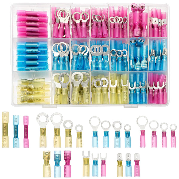Bates Heat Shrink Wire Connectors Kit, 320 pcs Electrical Connectors, Crimp Connectors, Marine Wire Connectors