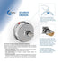 2 1-2" Pressure Gauge, Stainless Steel Case, Chrome Plated Brass Connection, Liquid Filled, 0-160 psi/kPa, Back Mount