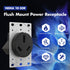 Micmi NEMA 10-50R 50 Amp 250V Power Outlet, Heavy-Duty 50A Receptacle, for Welders, Plasma Cutters, Electric Ranges, Dryers, and More UL listed (NEMA 10-50R)