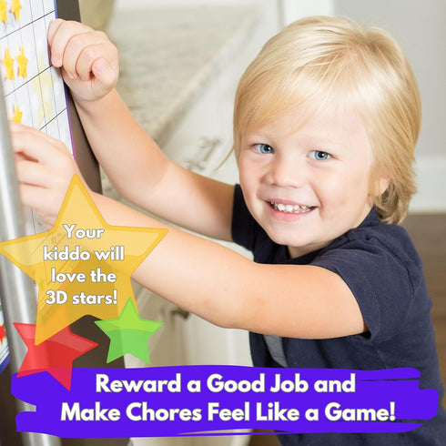 Kenson Kids I Can Do It Reward Chart - Customizable Dry Erase Incentive Chart with 45 Reward Stars and Marker