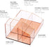 Clear Acrylic Makeup Brush Organizer with Metallic Rose Gold Base, 4 Compartment Office Organizers for Desk and