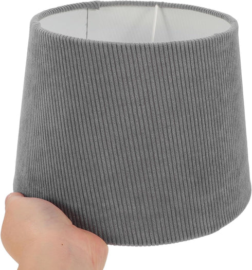 18.5cm Modern Grey Fabric Lampshade for Table and Floor Lamp, Diameter Cloth Lamp Shade Cover for Living Room Bedroom