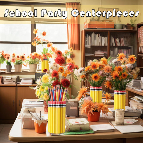 Blushtier 2 Pcs Teacher Graduation Appreciation Gifts Teacher Vase Pencil Table Centerpieces Pencil Resin Vase End