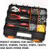 MIXPOWER 34-Compartments Double Sided Organizer with Removable Plastic Dividers, Black/Orange