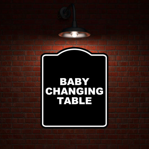 8.5 10 inches BABY CHANGING TABLE BLACK Minimalist Aluminum Composite Sign x