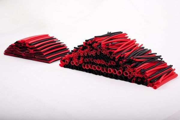 SummitLink 428 Pcs Red Black Assorted Heat Shrink Tube Set, 10 Sizes Tubing Wrap Sleeve Combo