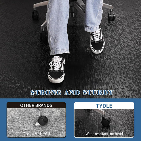 TYDLE Chair Mat for Hard Floor, 36"x48" Office Chair Mat for Hardwood, Non-Slip Waterproof Floor Protector for Gaming