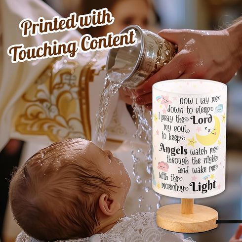 Heartfelt Baptism Night Light for Boys and Girls - Christening Gift with Prayer