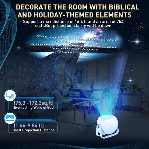 Lewtemi 12 Communion, Bible Verse Projector with Interchangeable Scripture Slides, Religious Gifts for Kids Adult