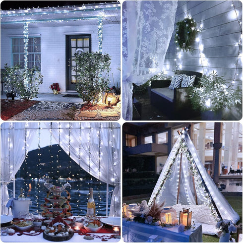 2 Pack 400 151FT 8 JMEXSUSS Solar String Lights Outdoor Waterproof, Total LED Solar Christmas Lights Outdoor, Modes