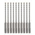 10-Pack SDS Plus 3/16" x 6" Rotary Hammer Drill Bits, Carbide Tipped for Brick, Stone, Concrete