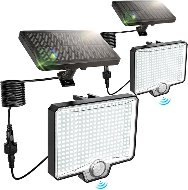 Solar Flood Lights Outdoor, 294 LED Motion Sensor Outdoor Lights, IP67 Waterproof