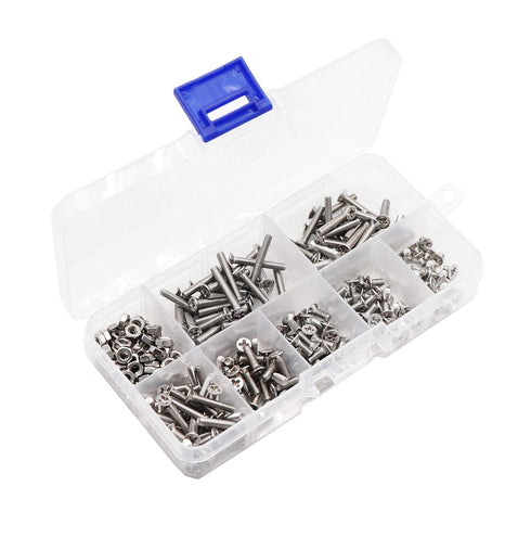 binifiMux 360pcs M3 Countersunk Flat Head Phillips Screws and Hex Nuts Kit, 304 Stainless Steel