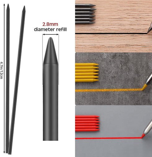 Zhehao 120 Pieces 2.8 mm Carpenter Pencils Refills HB Refill for Construction Pencils Pencils Refills Mechanical Pencil Refills for Writing Drawing Drafting Woodworking Construction (Black) by Zhehao