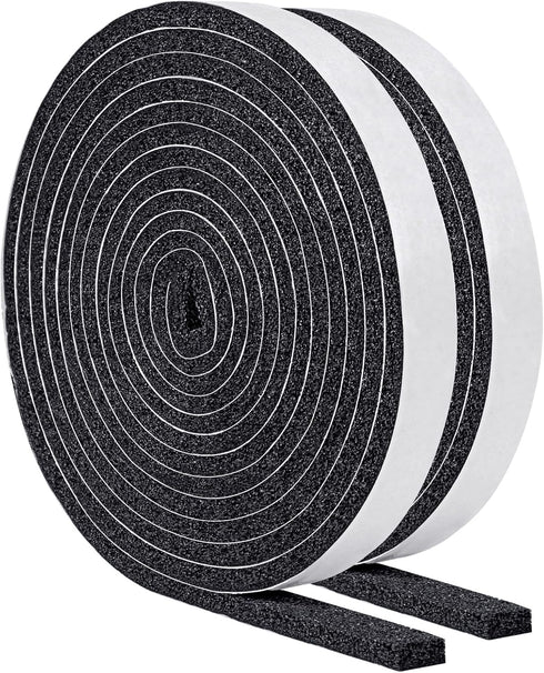 Yotache Open Cell Self-Adhesive Foam Seal Tape, 1/2" x 1/4", Weather Stripping for Door Insulation