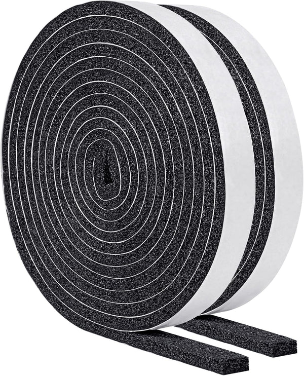 Yotache Open Cell Self-Adhesive Foam Seal Tape, 1/2" x 1/4", Weather Stripping for Door Insulation