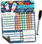 Magnetic Chore Chart for Kids - Good Behavior Chart at Home, Dry Erase Daily, Weekly Responsibility List, Space Chore