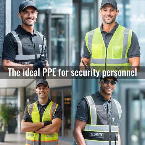 Hi-Visibility Security Vest with Pockets - ANSI/ISEA Compliant Safety Gear for Men & Women