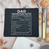 Dad Nutritional Facts Mouse Pad, Funny Gag Gift for Men, Birthday, New Daddy, Papa, 9.5 x 7.8 Inches