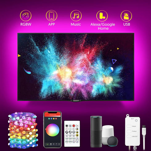 Avatar Controls Smart Fairy Lights 9.8ft for 40-55in TV Backlight USB String