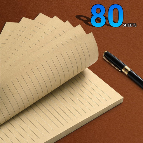 Tofun A6 A6 6-Ring 7mm 80 160 Lined Vintage Refillable Paper, Retro Binder Refills Paper for Binders Planner Traveller