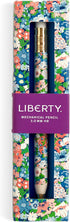 Galison Liberty Margaret Annie Mechanical Pencil - Hand Drawn Perennials Print with Refillable Lead and Eraser