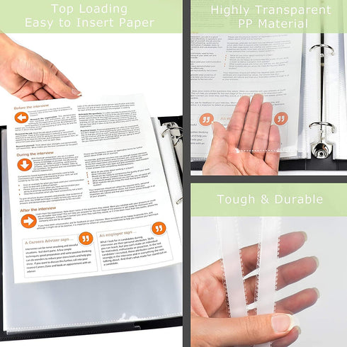Office Werks 1000 Sheet Protectors, 8.5 x 11 Inch Clear Page for 3 Ring Binder, Durable Top Loading Plastic Sleeves