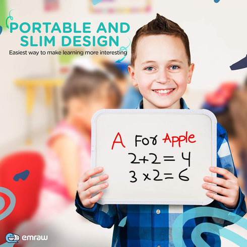 Emraw 8.5" X 11" Dry Erase Board with Marker, Sturdy Frame, Mount Horizontally or Vertically, Pack of 2 for Home or