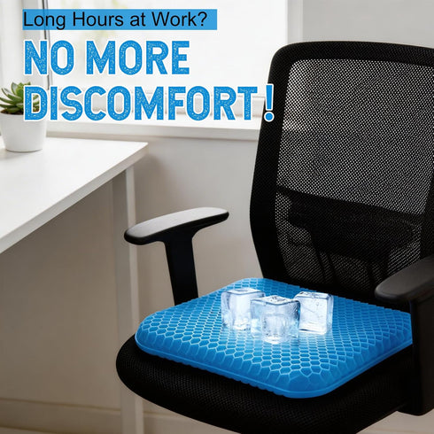 Whriou Volosso Cool Gel Seat Cushion for Long SittingGel Cushion for Wheelchair Soft, Chair Cushion, Car Seat Cushion