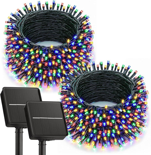 Brightown 2 Pack Solar String Lights Outdoor, Each 46Ft 120 LED Solar