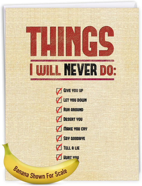 NobleWorks - Big Funny Adult Valentine's Day Greeting Card (8.5 x 11 Inch) - Jumbo Notecard for Valentines