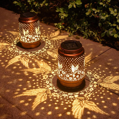Hummingbird Mothers Day Gifts, Birthday Gifts for Women, Solar Lanterns Outdoor Waterproof, Garden Decor Metal Hanging
