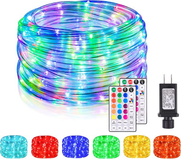 Nazuwke 49Ft LED Rope Lights for Outside, 18 Colors Changing Outdoor Fairy