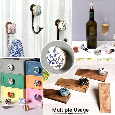 1 Indian Shelf Piece Ceramic Modern Cabinet Handles Drawer Knobs Dresser Pulls Contemporary Hardware