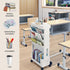 5-Tier BYFU Movable Bookshelf Cart, Rolling File Paper Storage Organizer Mobile Bookcase with Wheels for Home Office