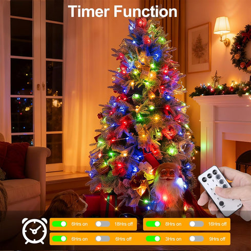 328FT 1200LED 8 IP67 OGORI Fairy Lights Outdoor, Multicolor Fairy String Lights Modes Remote & Timer, Waterproof Fairy