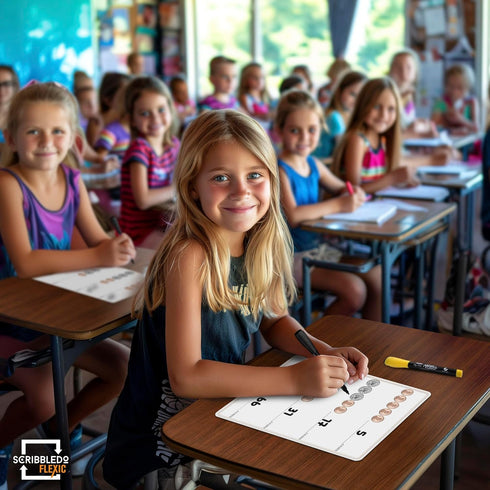 SCRIBBLEDO Coin Practice, 9”x12” Small White Board Dry Erase Sheets, Math Manipulatives for 2nd Grade Money Learning,