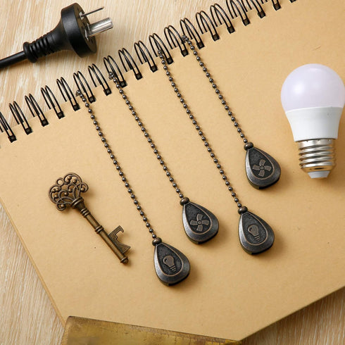 8 12 Inch Patelai Pieces Bronzed Ceiling Fan Pull Chain Extension Pendant Ornament Ceiling Pull Chain Extender Classic