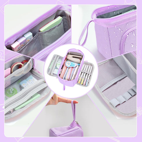 Large Pencil Case for Girls, Big Capacity Pouch for Back to School Supplies, Cute Organizer for Teens