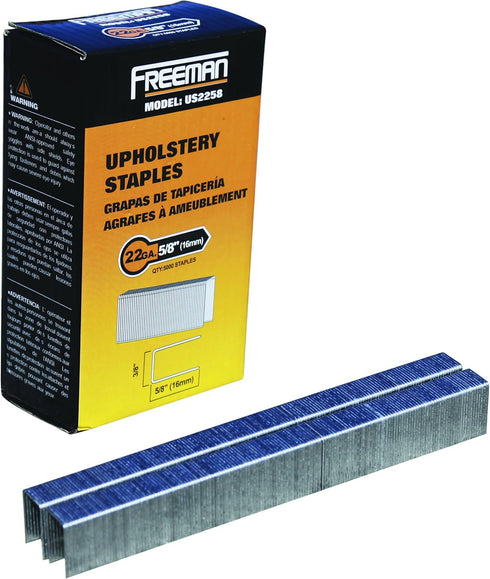 Freeman US2258 22-Gauge 5/8" Glue Collated Upholstery Staples with 3/8" Crown (5000 Count)