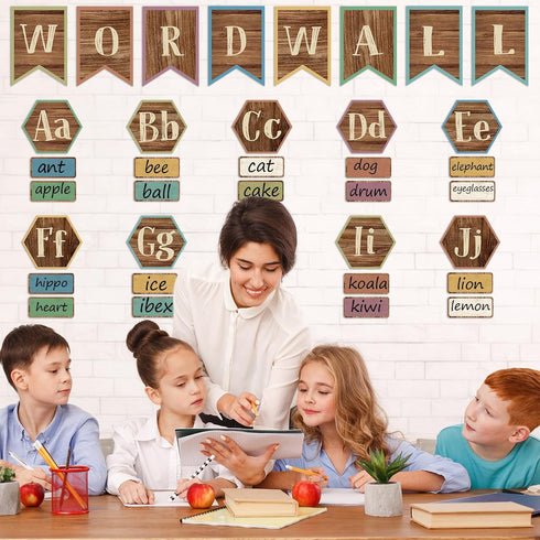 Word Wall Classroom Bulletin Board Set, Alphabet Letters for Home and School Decor