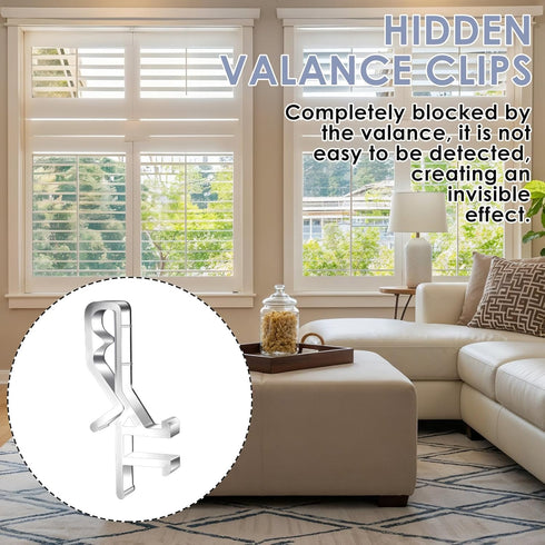 YBEATY 10 Pcs Hidden Channel Valance Clips Blind Valance Window Blind Clips Plastic Clear Blind Curtains Retainer
