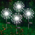 Solar Garden Lights Outdoor, 4 Pack 120 LED Twinkling Firework Lights Decorative