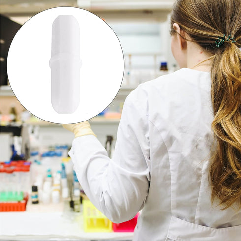 Magnetic Stir Bars, 10 Pcs PTFE Magnetic Stirrer Mixer Stir Bar, 20 mm/0.8 Inch White Laboratory Stirrer Mixer Bar (10)
