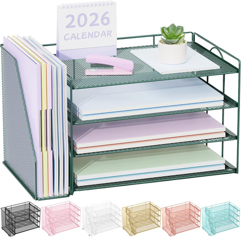 Spacrea Paper Organizer, Desk Organizers and Accessories for Desk with File organizer,