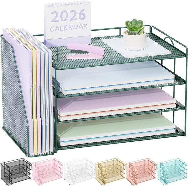 Spacrea Paper Organizer, Desk Organizers and Accessories for Desk with File organizer,